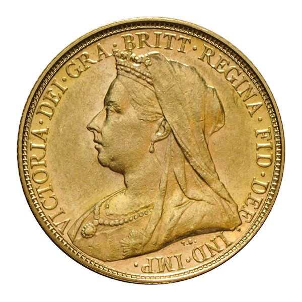 Gold Sovereign Queen Victoria, Veil Head (1893-1901)