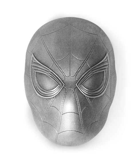 2oz Silver Marvel Series Spiderman Mask (Box Set)