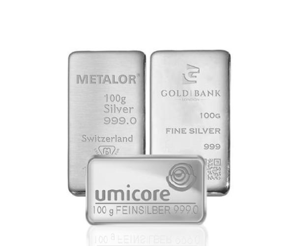 100g Silver Investment Bar (Mixed Brands)