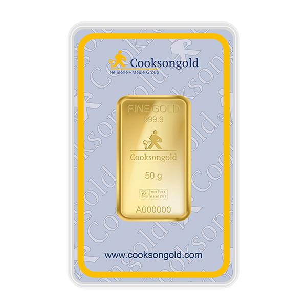 50g Heimerle + Meule Investment Gold Bar 999.9