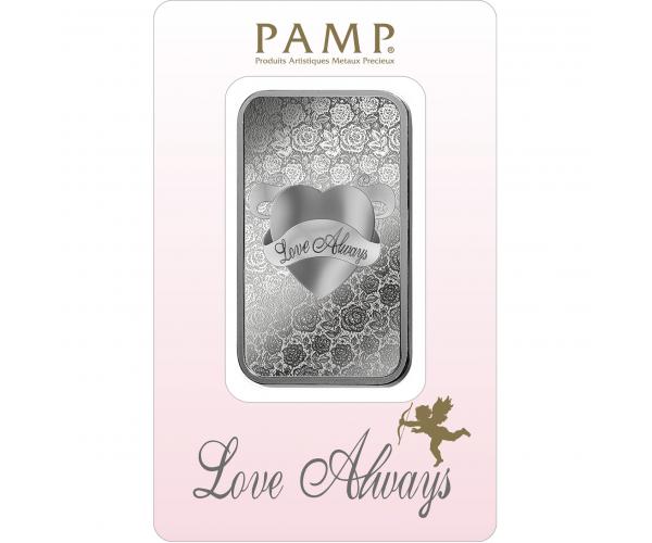 1oz PAMP Investment Silver Bar (Love Always )