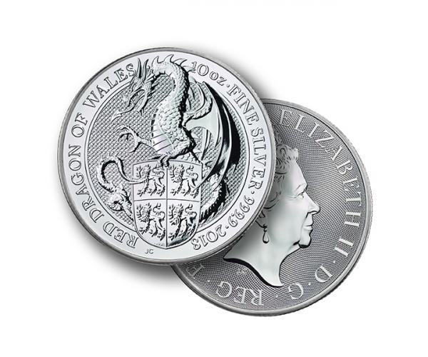 10 Ounce The Queen's Beast Dragon 2018 Silver Coin