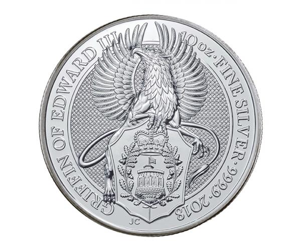 10 oz Silver Queen's Beast Griffin Of Edward (2018)