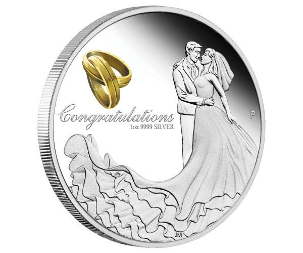 1oz Silver Congratulations Happy Wedding (Gift Box)