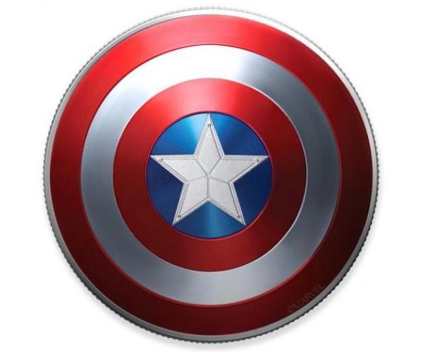 1oz Marvel Captain America Sheild Silver Coin (Gift Set)