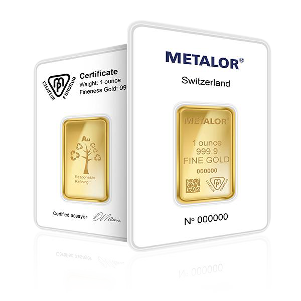1 Ounce Metalor Investment Gold Bar
