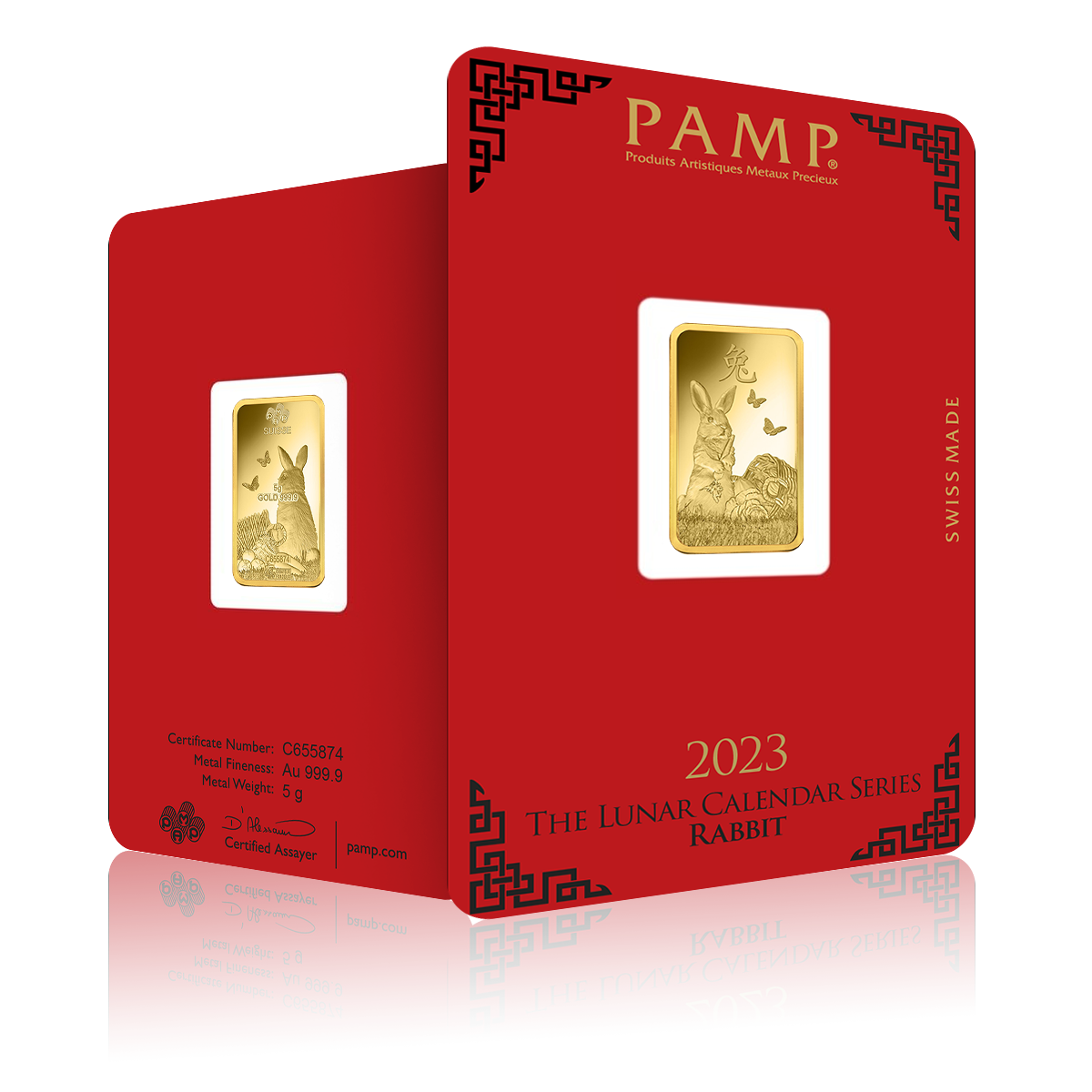 5g PAMP Lunar Year of the Rabbit Gold Bar (2023)