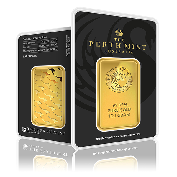 100g Perth Mint Investment Gold Bar (999.9)