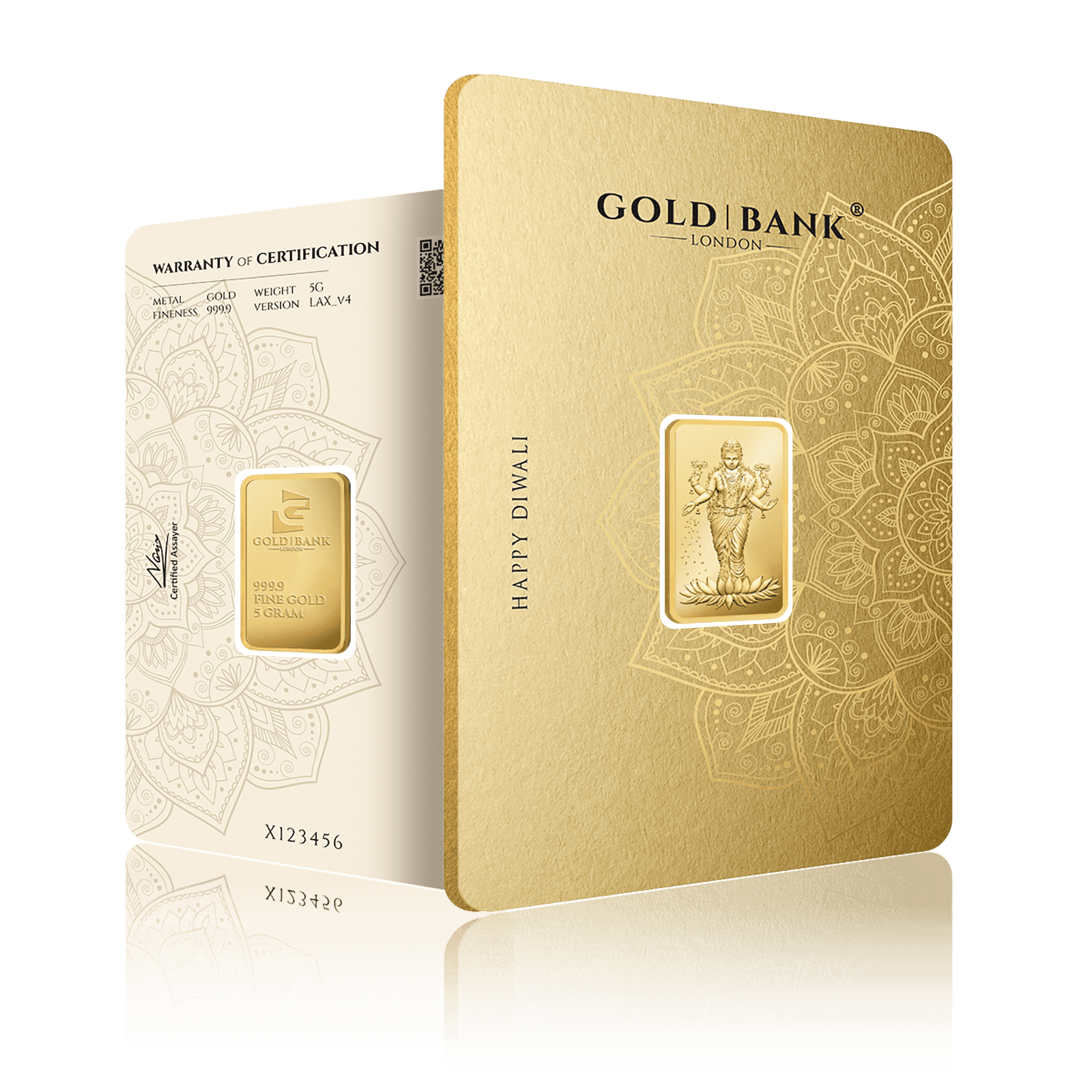 5g Golden Laxmi Happy Diwali Gold Bar