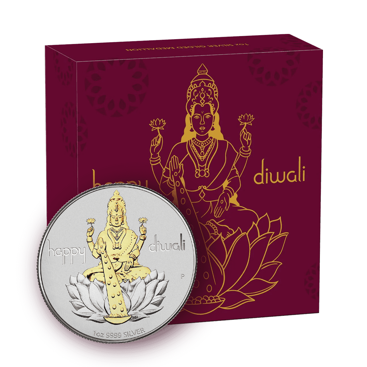 1oz Silver Diwali Edition Box Set Laxmi Medallion (2020)