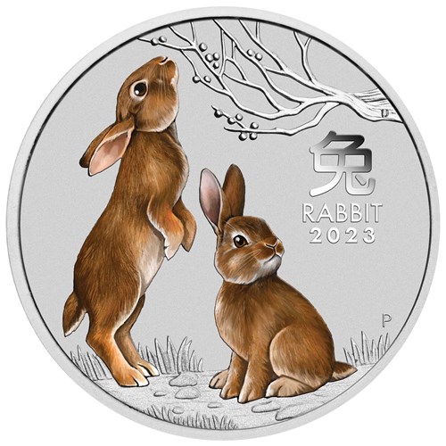 1/2oz Perth Mint Baby Rabbit Coloured Coin (2023)