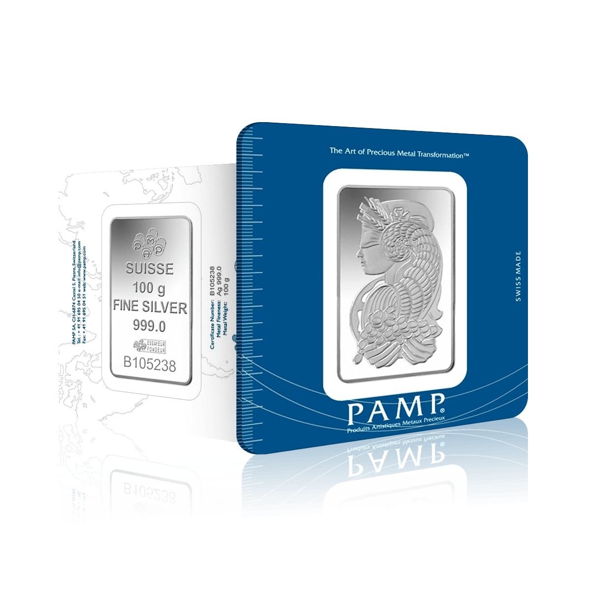 100g PAMP Investment Silver Bar (999.9)