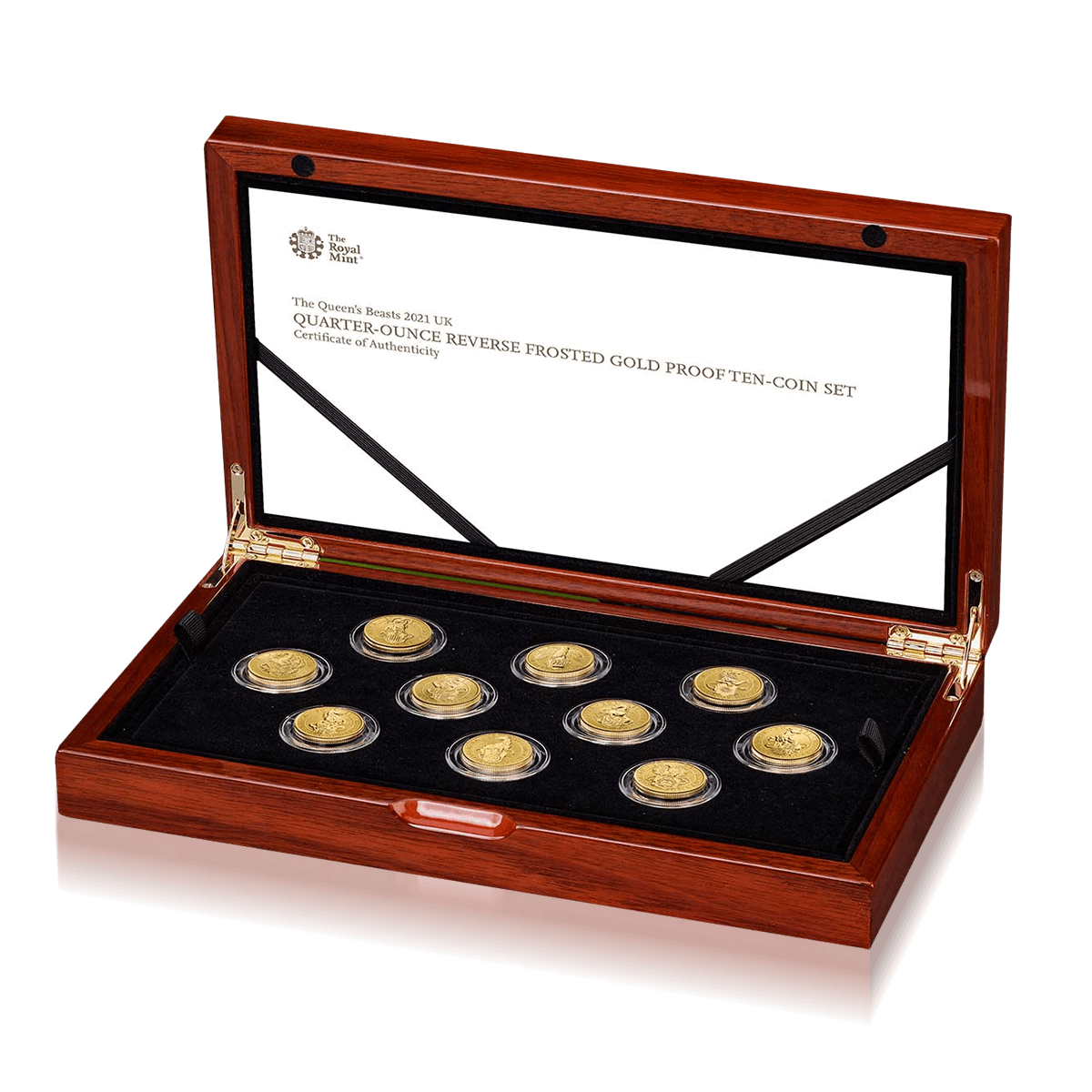 1/4 Oz Gold Queens Beast Frosted Gold Proof Set (2021)