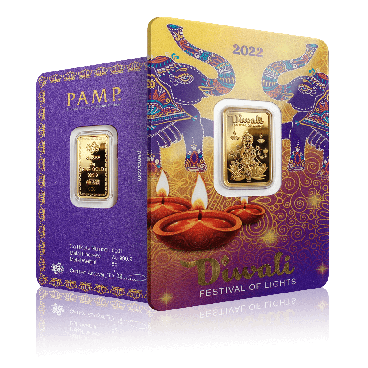 5g PAMP Happy Diwali Gold Bar (999.9)