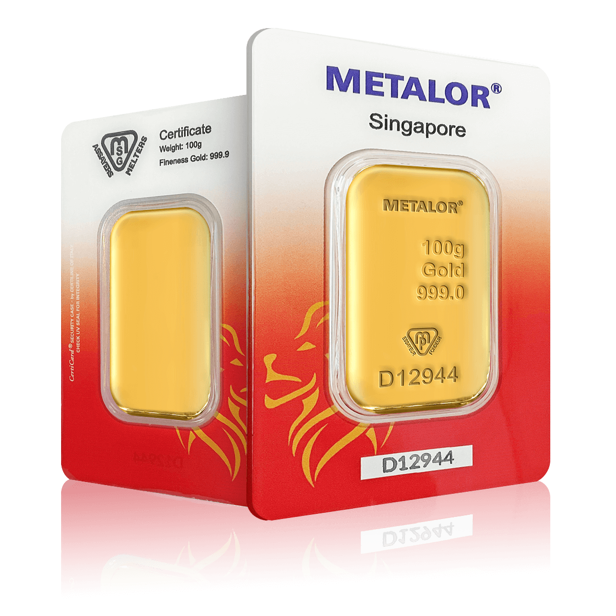 100g Metalor Investment Cast Gold Bar (Singapore)