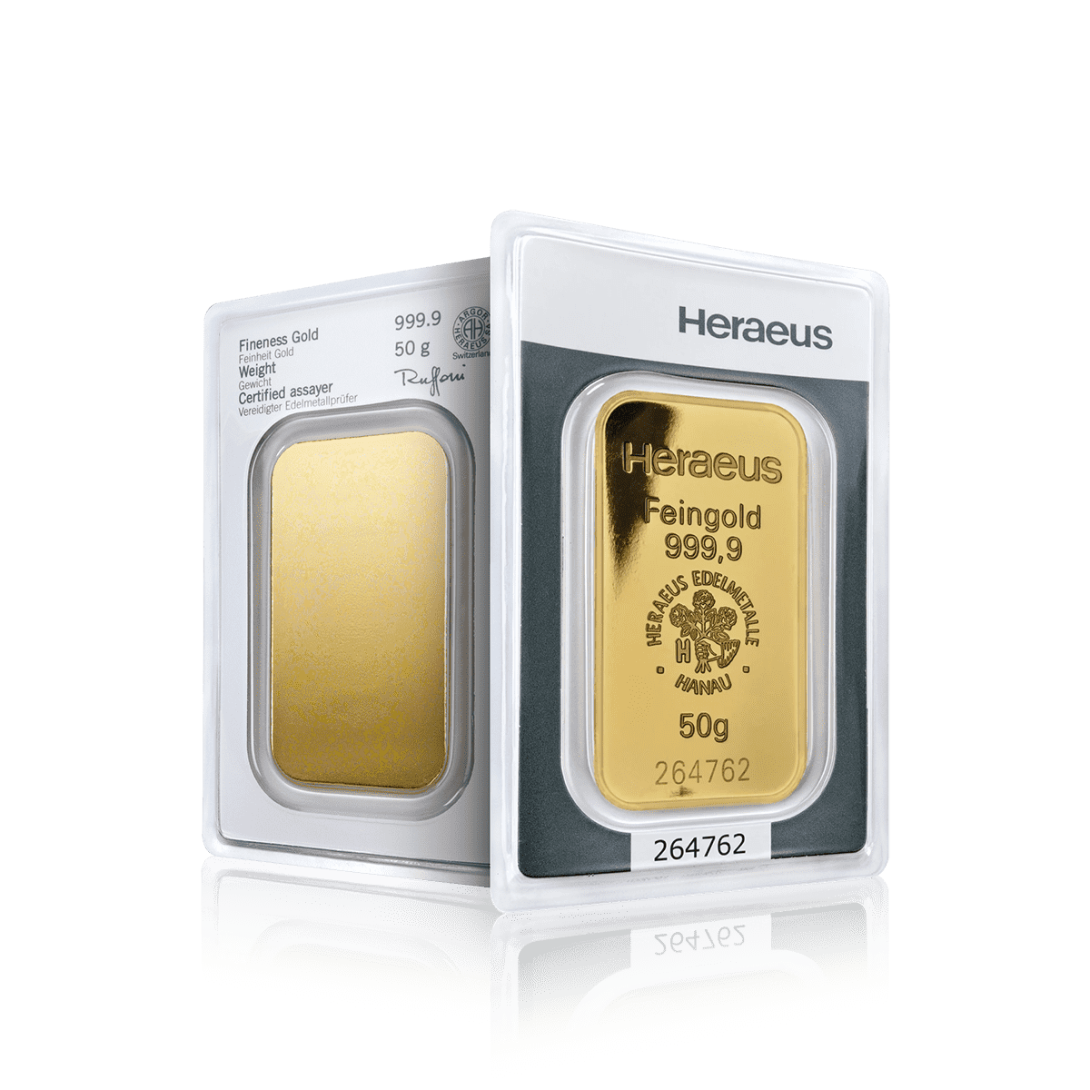 50g Heraeus Investment Gold Bar (999.9)
