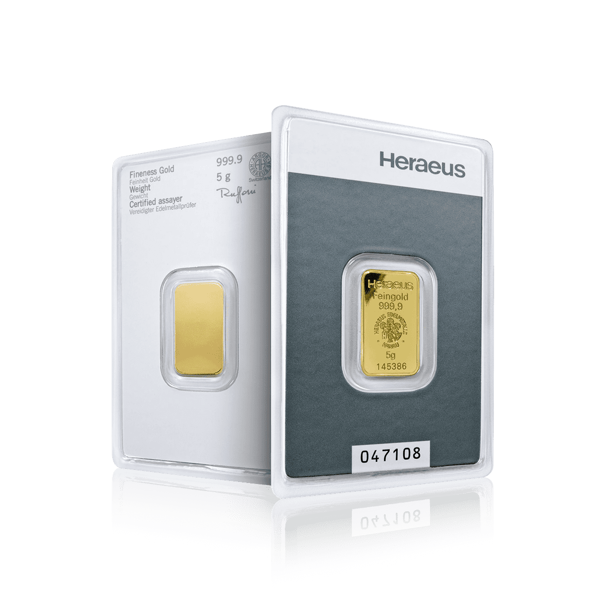 5g Heraeus Investment Gold Bar (999.9)
