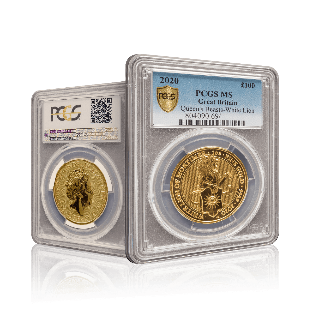 1oz Gold Royal Mint Queens Beast Lion of Mortimer 2020 (PCGS MS67)