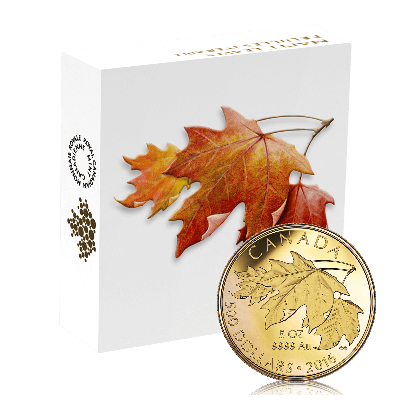 5oz Gold Canadian Maple Leaves Box Set (2016)
