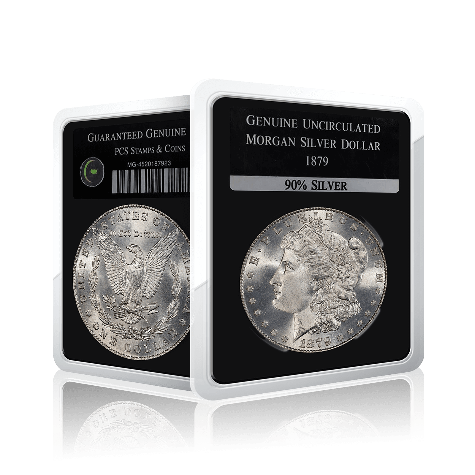 Uncirculated  US Morgan Liberty Silver Dollar PCS Graded (1879)
