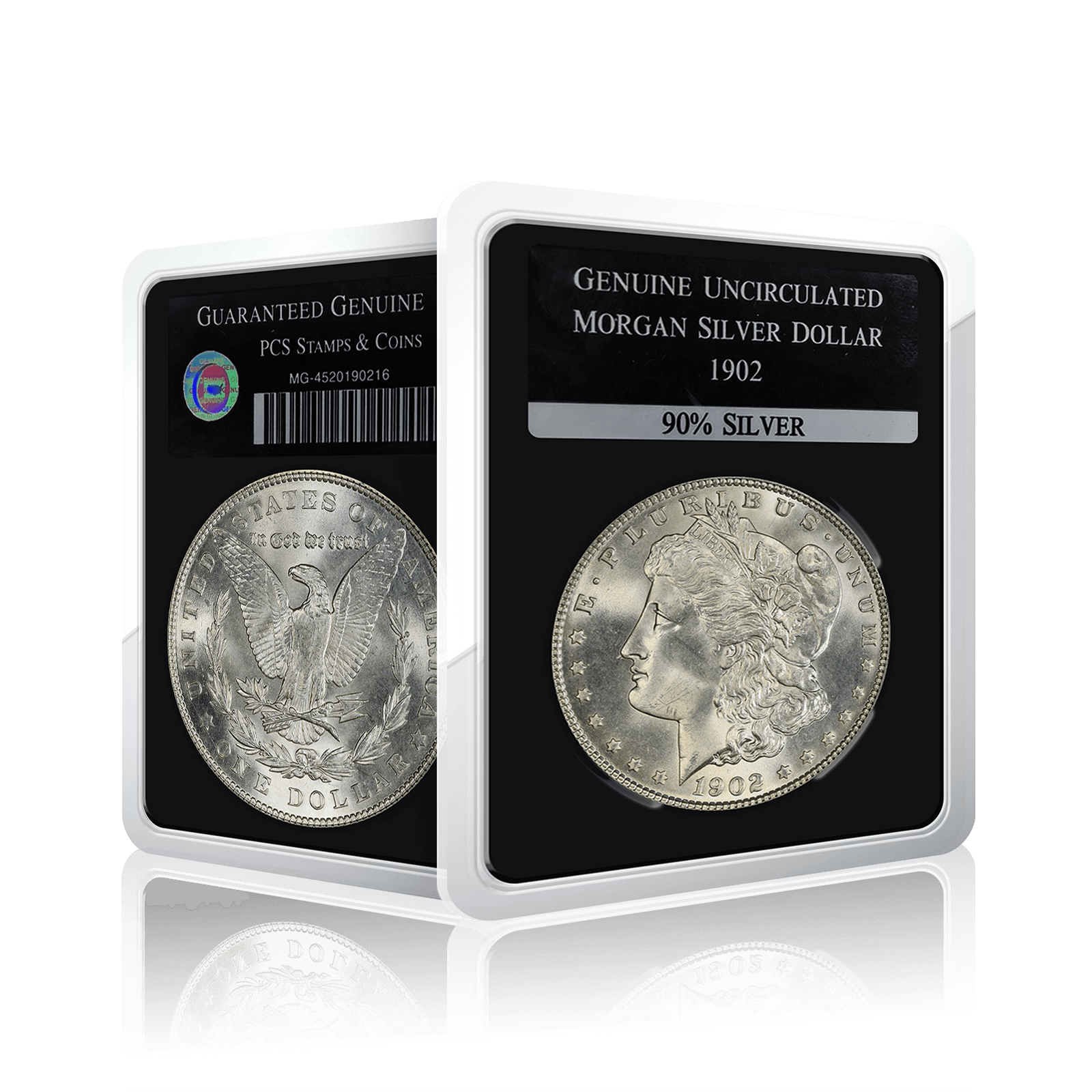 Uncirculated  US Morgan Liberty Silver Dollar PCS Graded (1902)
